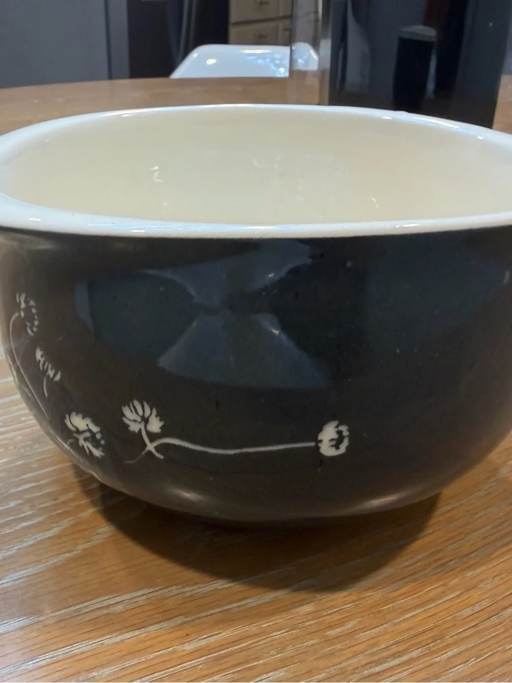 Vintage  Pattern: White Clover Charcoal Gray by Harker Bowl